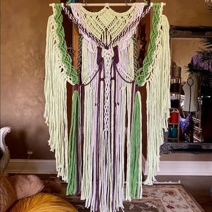 Handmade Macrame Wall Hanging Backdrop Crochet Art